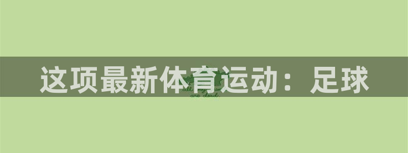 这项最新体育运动：足球